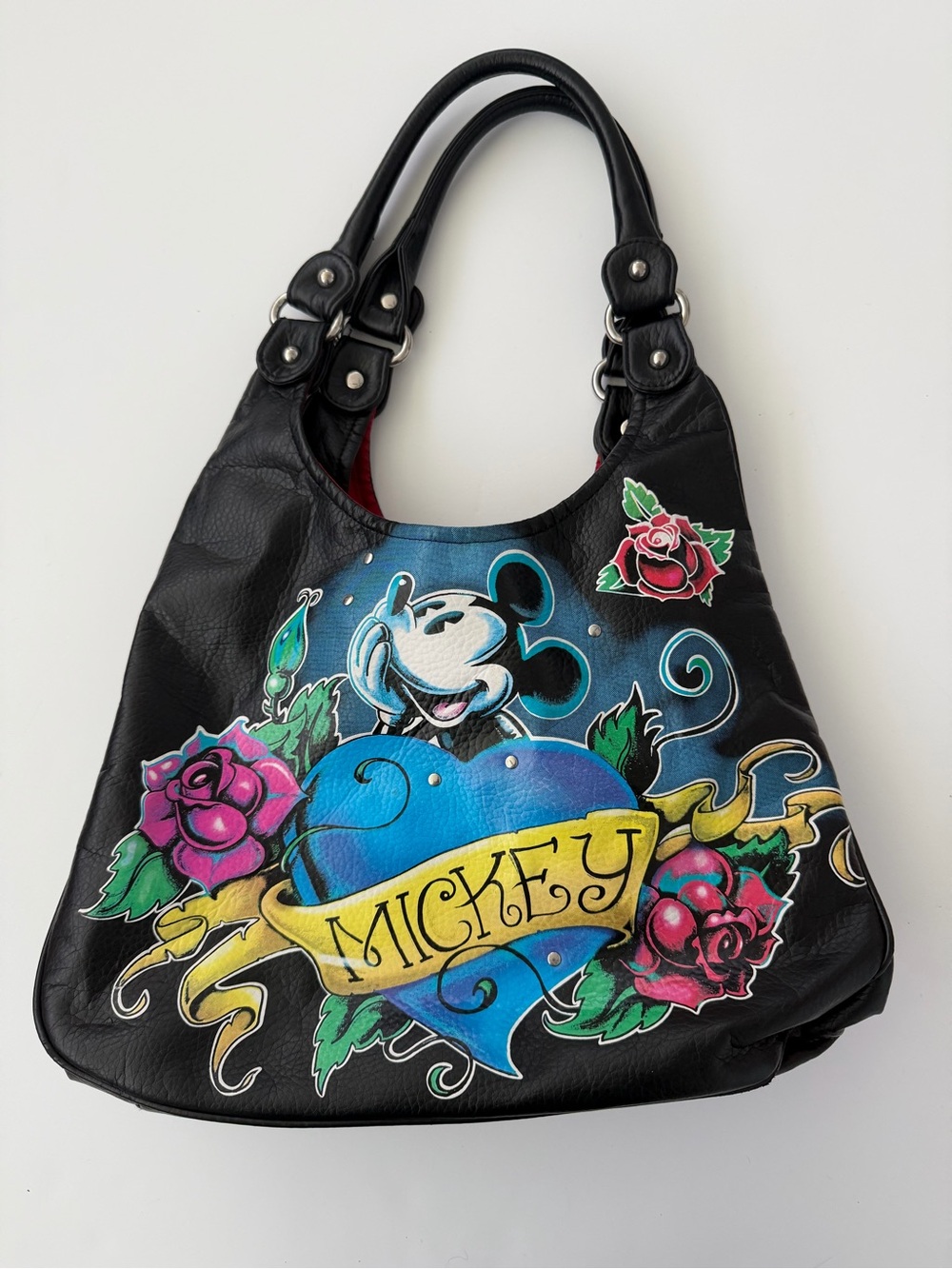 Vintage Y2K Disney Mickey Mouse Studded Tattoo Style Hobo bag